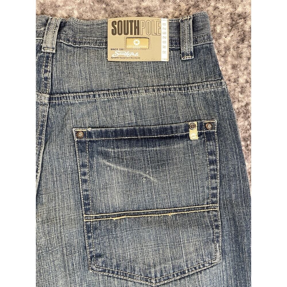 Vintage Southpole Y2K Wide Leg Baggy Jeans Mens Size 36 Blue Hip Hop